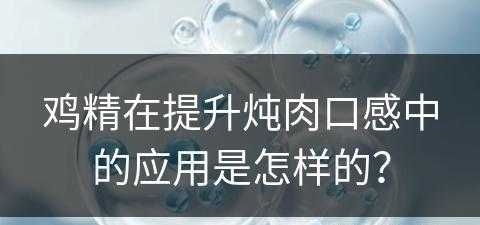 鸡精在提升炖肉口感中的应用是怎样的？